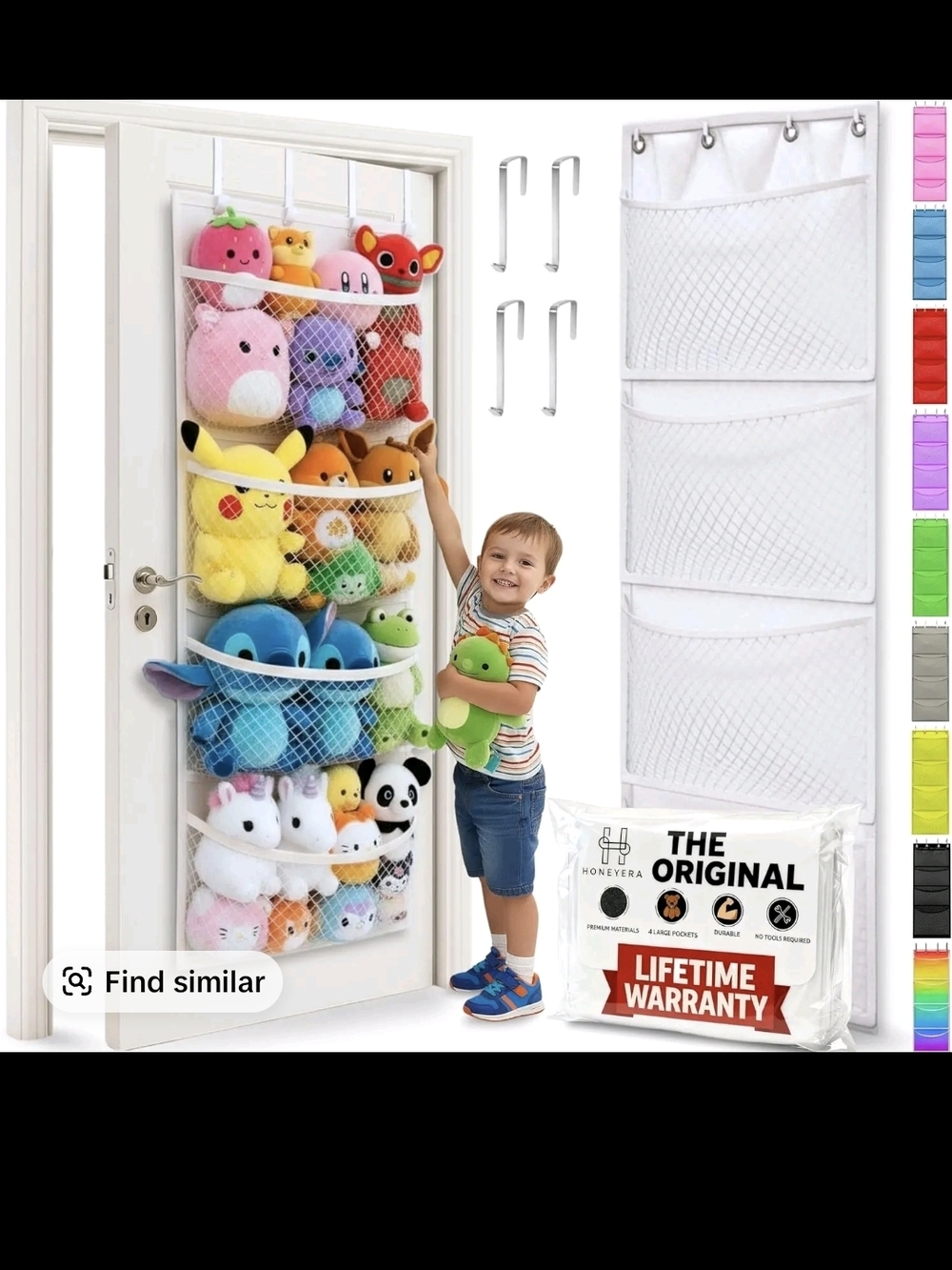 White Over-the-Door Mesh Storage Organizer - New